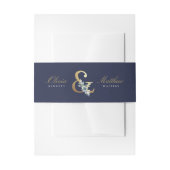 Luxe Floral Ampersand Wedding Monogram Uitnodigingen Wikkel (Voorkant Voorbeeld)