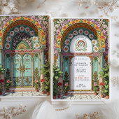 Luxe Floral Arch Art Nouveau bruiloft Kaart