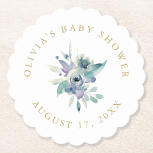 Luxe Floral Baby shower Kartonnen Onderzetters