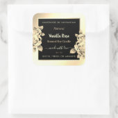 Luxe Floral Black Gold Produit Packaging Étiquette (Sac)