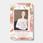 Luxe Floral Botanisch Monogram Logo Waterverf Badge (Front)