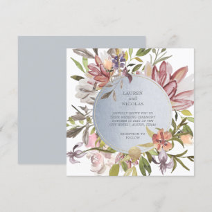 Luxe Floral   Elegant Waterverf Wedding Kaart