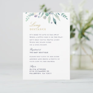 Luxe Floral lange afstand Baby shower Informatiekaartje