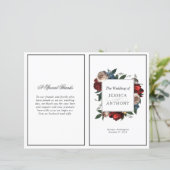 Luxe Floral Lijst Folded Wedding Programme (Staand voorkant)