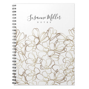 Luxe Floral notebook met aangepaste tekst Notitieboek