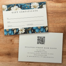 Luxe Floral QR Code Zakelijk Cadeaubon