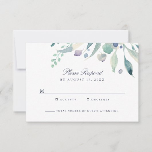 Luxe Floral Wedal Carte RSVP (Devant)