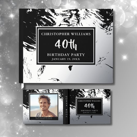 Luxe Foil Guestbook Message photo d'anniversaire