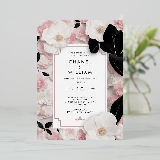 Luxe Foil Invitation d'inspiration Chanel (Debout devant)