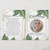 Luxe Foliage Gold Celebration of Life Programme (Devant)