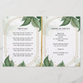 Luxe Foliage Gold Celebration of Life Programme (Dos)