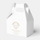 Luxe Formele Bruiloft Monogram Crest Leaf Custom Bedankdoosjes (Voorkant Zijde)