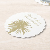 Luxe formele strand bruiloft onderzetters met palm (Gekanteld)