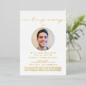 LUXE foto viering van het leven Folie Uitnodiging (Staand Voorkant)