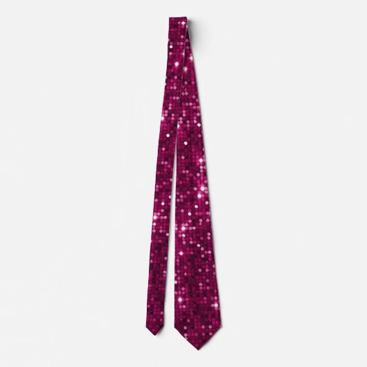 Luxe Fuchsia Sequin Design Stropdas (Achterkant)