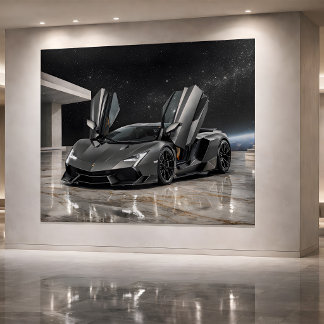 Luxe Futuristische Hypercar Kunst Kaart