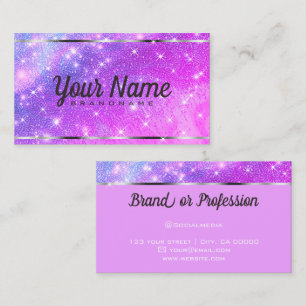 Luxe Galaxy gemarmerde glitter glanzende sterren C Visitekaartje