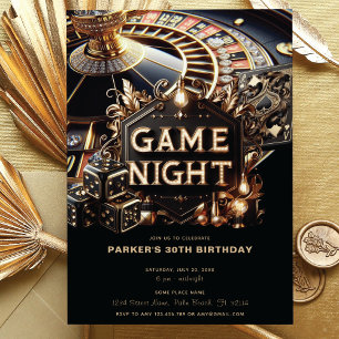 Luxe Game Night Party Zwart Goud Kaart