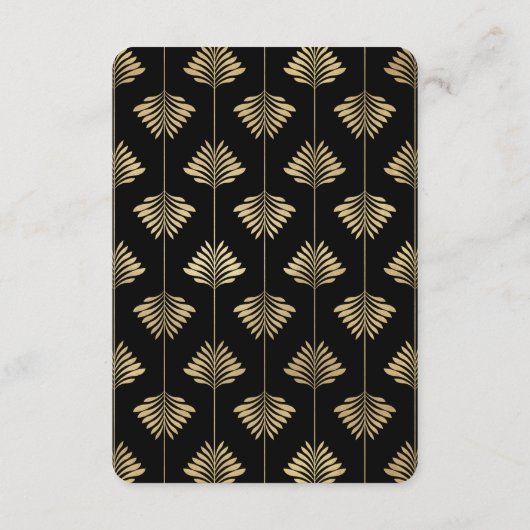 Luxe Gatsby-stijl trouwreceptie in goud Informatiekaartje (Achterkant)