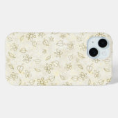 Luxe geel bladeren bloemenkunst Abstract Case-Mate iPhone Case (Achterkant (horizontaal))