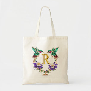 Luxe Gejouwelen Kolibrie Monogram R Trouwtas Tote Bag