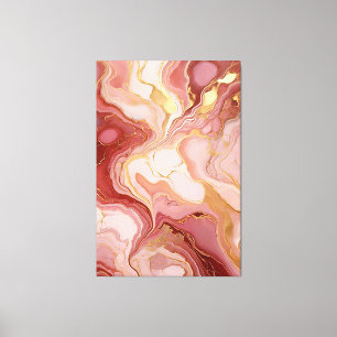 Luxe gemarmerde terracotta en ivoor decoratief canvas afdruk