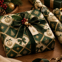 Luxe geometrisch kerstcadeaupapier