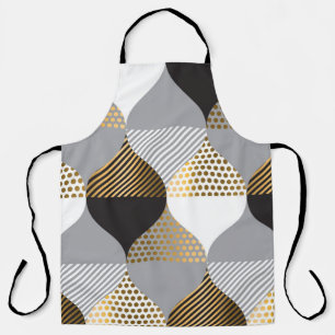 Luxe geometrisch: zwart, goud patroon schort