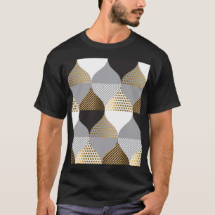 Luxe geometrisch: zwart, goud patroon t-shirt