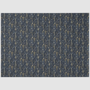 Luxe geometrische blauw en goud Art Deco Decoupage Tissuepapier