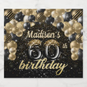 Luxe gepersonaliseerde 60e verjaardag sparkling wijnetiket (Enkel label)