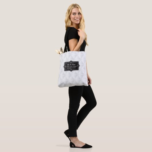Luxe gepersonaliseerde bruiloft Canvas tas (Op model)