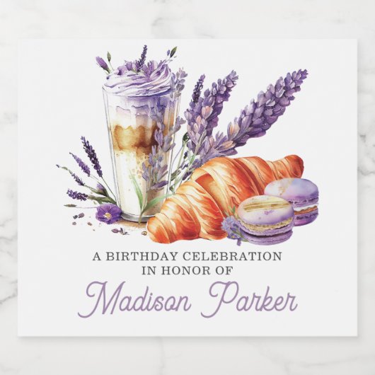 Luxe gepersonaliseerde brunch thema verjaardag sparkling wijnetiket (Enkel label)