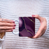 Luxe gepersonaliseerde Maroon & Gouden Marmer Mok