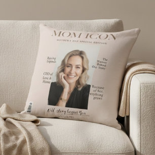 Luxe Gepersonaliseerde Moeder Tijdschrift Omslag F Kussen