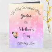 Luxe gepersonaliseerde Moederdag Kaart (Gele Bloem)