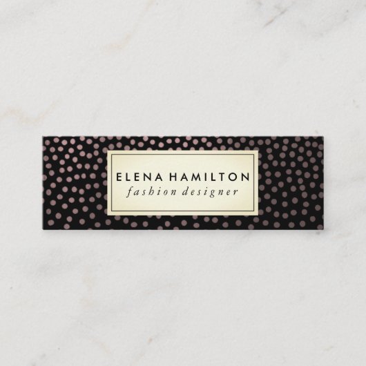 Luxe gespikkeld patroon mini visitekaartje (Voorkant)