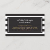 Luxe Gestreepte Gouden Whisk Lepel Logo Bakkerij, Visitekaartje (Achterkant)