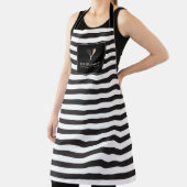 Luxe Gestreepte Roos Gouden Whisk Lepel Logo Schort (Insitu)