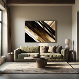 Luxe gestructureerde diagonale strepen canvas afdruk