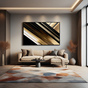 Luxe gestructureerde diagonale strepen poster