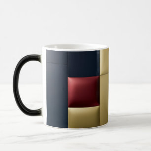 Luxe Gevulde Kleurblok Navy Goud Vormveranderende Magische Mok