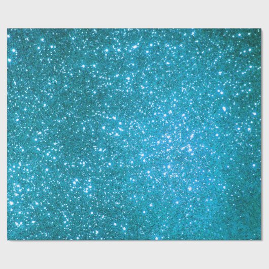 Luxe Gift Popular Blue Gold Glitter Cadeaupapier (Vlak)
