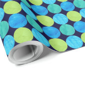 Luxe Giftwrap: Turquoise, Neon Green Circles Cadeaupapier (Rol Hoek)