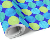 Luxe Giftwrap: Turquoise, Neon Green Circles Cadeaupapier (Rol Hoek)
