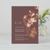 Luxe Gingko Leaf Real Roos Gold Wedding Folie Uitnodiging (Staand Voorkant)