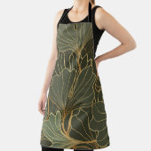 Luxe Ginkgo Gold Line Art Schort (Insitu)