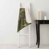 Luxe Ginkgo Gold Line Art Sherpa Deken (In situ)