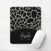 Luxe Giraffe print elegant monogram en naam Muismat (Met muis)