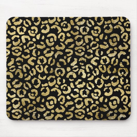 Luxe Glam Gold Black leopard Print Muismat (Voorkant)